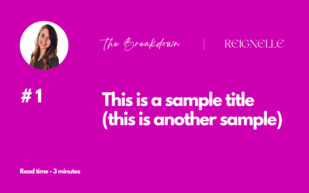 This is a sample breakdown
